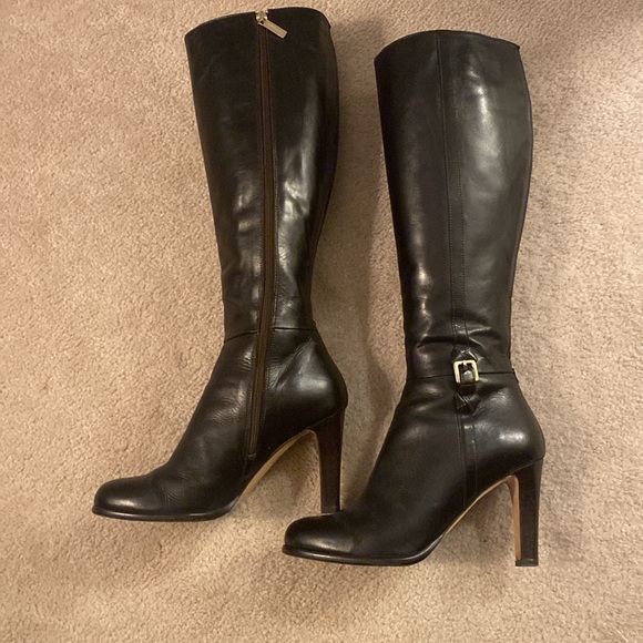 LK Bennett brown leather knee high boots - Picture 5 of 6